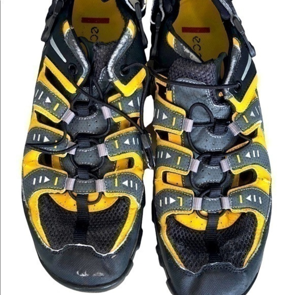 Ecco Hiking Sandals Yellow Gray Size 11